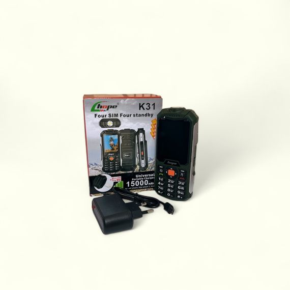 Кнопочный мобильный телефон на 4 сим карты AIEK Hope K31 Green | Зображення 5