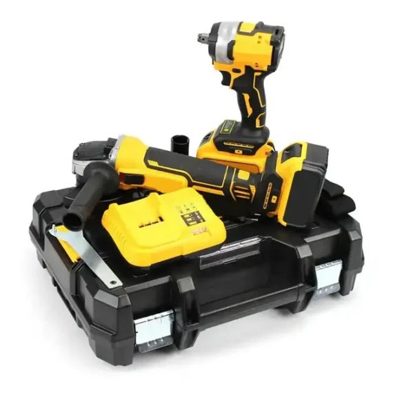 Аккумуляторный набор инструментов в кейсе 2 в 1 Болгарка и Гайковерт | Зображення 1