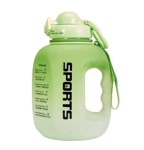 Спортивна пластикова пляшка для води 1600мл. Зелена