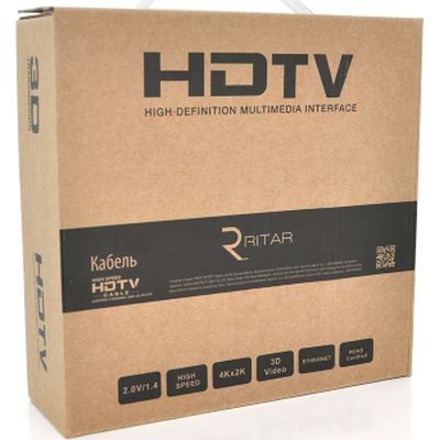 Кабель мультимедийный HDMI M to HDMI M 15.0m V1.4 1080P black Ritar (HDMI(M)/(M)V1.4-15m-94B) | Зображення 1