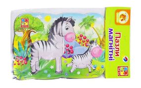 Детские пазлы на магните "Зебры" А5 VT3205-75, 12 элементов