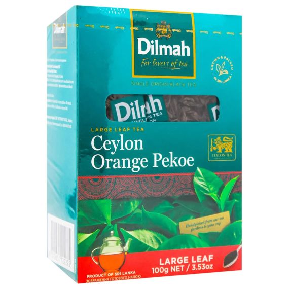 Чай чорний цейлонський Dilmah 100 г, великолистовий