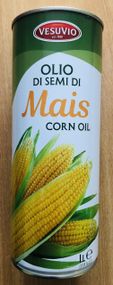 Олія кукурудзяна Vesuvio Mais Corn Oil, 1 л, ж/б, Італія, для смаження та салатів