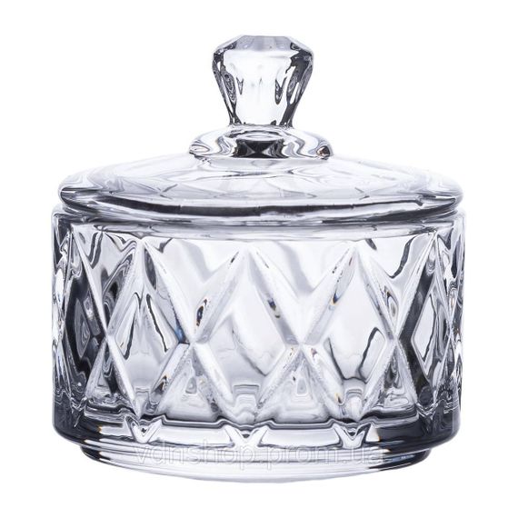 Цукерниця з кришкою Ø 6.5 см ваза цукерниця кругла скляна HP-YH-28