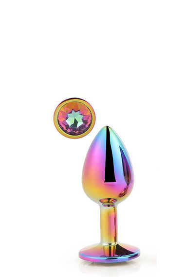 Dt21781 Райдужна анальна пробка GLEAMING LOVE MULTICOLOUR PLUG SMALL Sex Aura