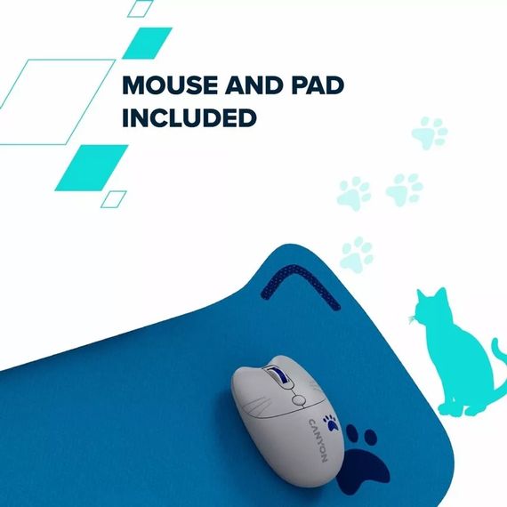 Комплект Canyon HSET-W6 Kitty Edition Wireless UA Blue (CNS-HSETW6BL) | Зображення 6