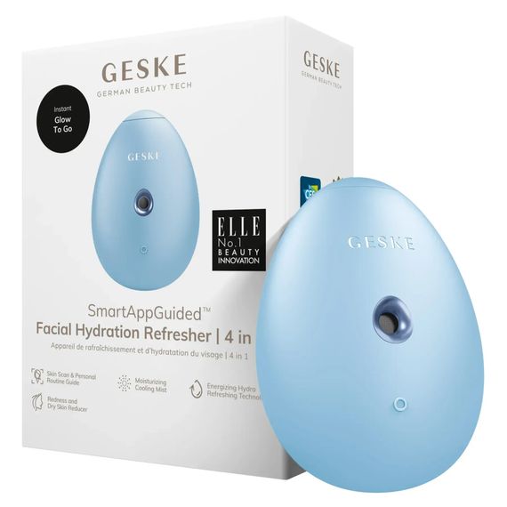 Электронный освежитель для увлажнения лица GESKE Facial Hydration Refresher 4в1 gray, Голубой