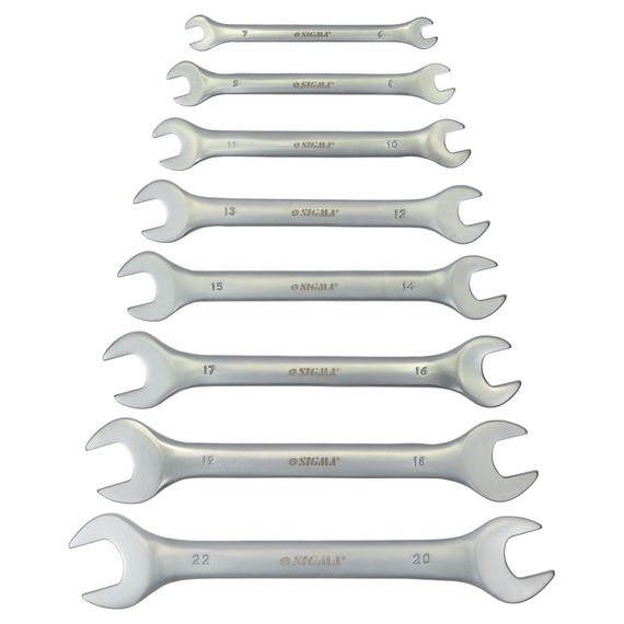 Ключі ріжкові Sigma 8 шт 6-22 мм CrV satine (6010321)
