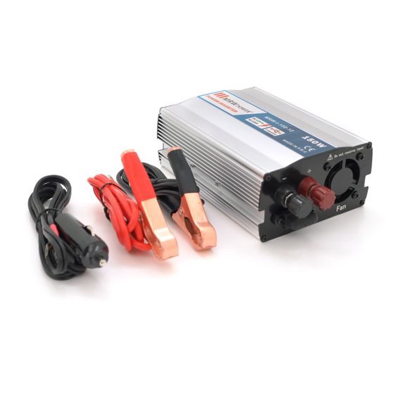 Інвертор напруги Mervesan MRV-15012 (150W), 12/220V, approximated, 1Shuko, клеми + крокодили, Box.Q20 | Зображення 1