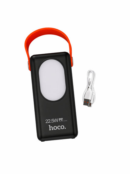 Повербанк HOCO J94A 50000mAh 22.5W - Power Bank з LED дисплеєм, 3×USB + 2×Type-C, вбудовані кабелі 4в1, швидка зарядка, ліхтарик, | Зображення 5