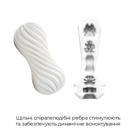 Мастурбатор Tenga Flex Silky White зі змінною інтенсивністю, можна скручувати | Зображення 3