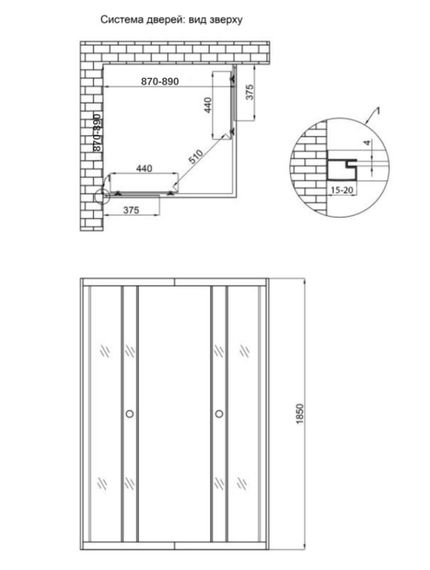 Душова кабіна Lidz Wawel SC90x90.SAT.LOW.DGR квадратна, скло темне тоноване 4 мм, без піддону LWASC9090SATLOWDGR2 | Зображення 5