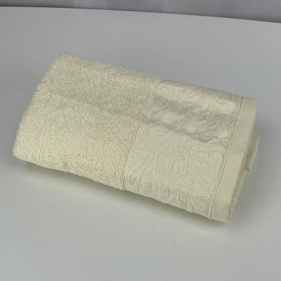 Полотенце для лица махровое Febo Vip Cotton Botan Турция 6399 молочное 50х90 см | Зображення 5