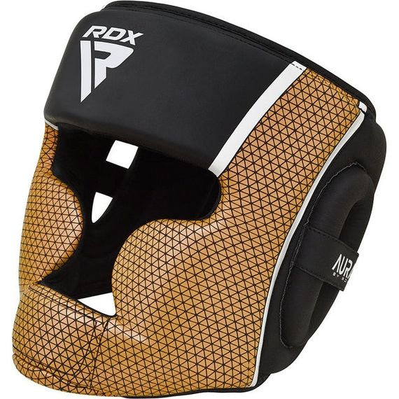 Шолом боксерський  RDX AURA PLUS T-17 Black Golden M (капа у комплекті) | Зображення 1
