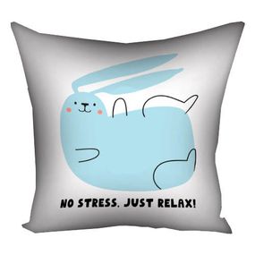 Подушка габардинова з принтом No stress. Just relax! 40x40 (4P_23NY048)