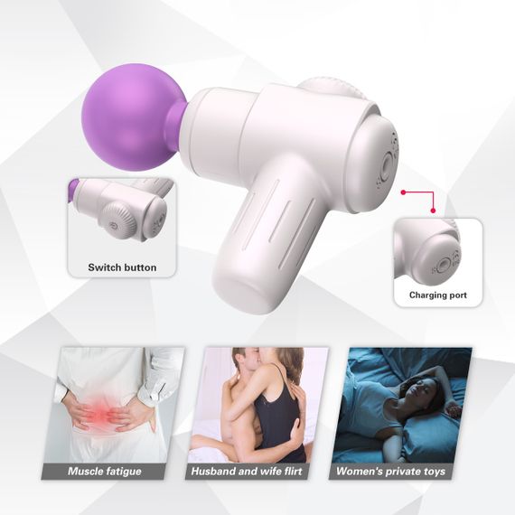 Мини-массажёр Every Night Toys Candice бело-фиолетовый, 10 режимов вибрации sexstyle | Зображення 5