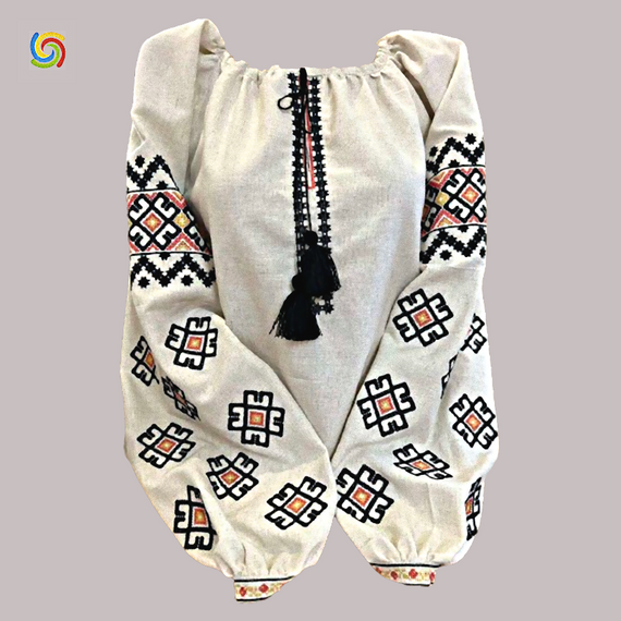 Рубашка Украинская вышиванка  324315 цвет серый размер 6XL