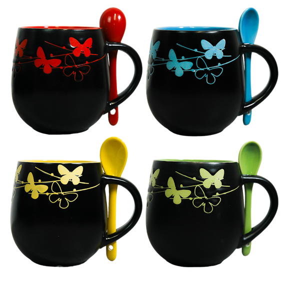 Чашка Краски ночи с ложкой VT-C-259450 Vittora 450мл