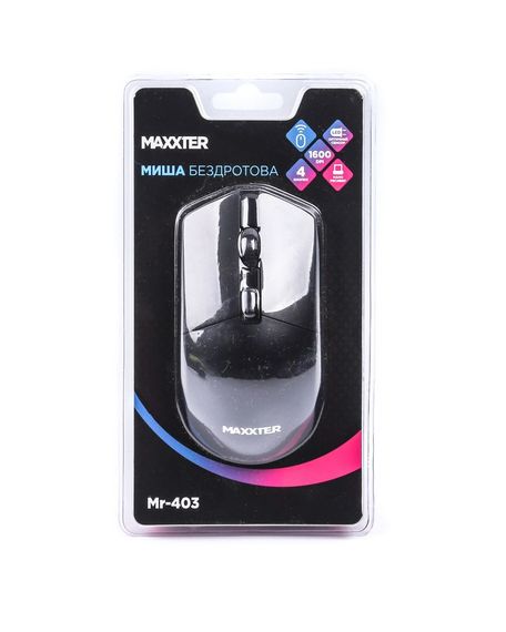 Миша бездротова Mr-403, 4 кнопки, оптична, 1600 DPI, USB, чорна | Зображення 4
