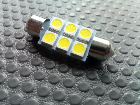 Лампа світлодіод з/ц 12V C5W 36 мм AC 6SMD (50 х 50) біла