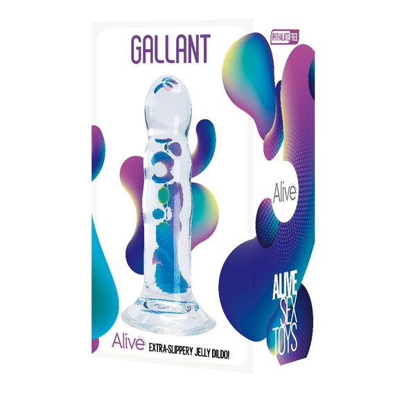 Прозорий фалоімітатор Alive Gallant Jelly Dildo | Зображення 1
