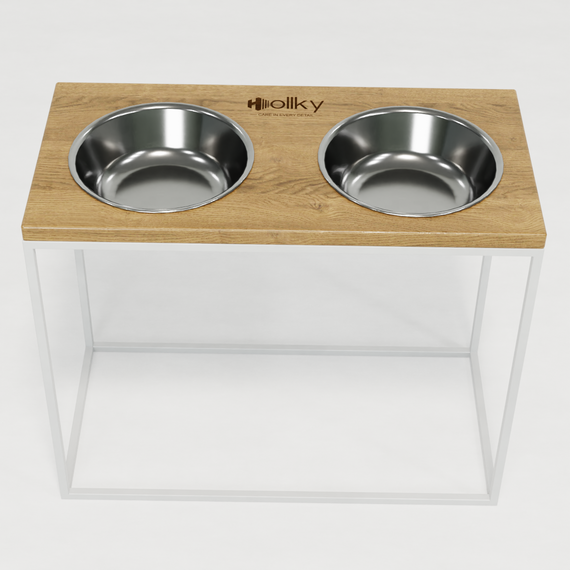 Миски на подставке для больших собак Hollky Base XL40 (2 × 1,8 л) BXL40-522640-WHNT | Зображення 1