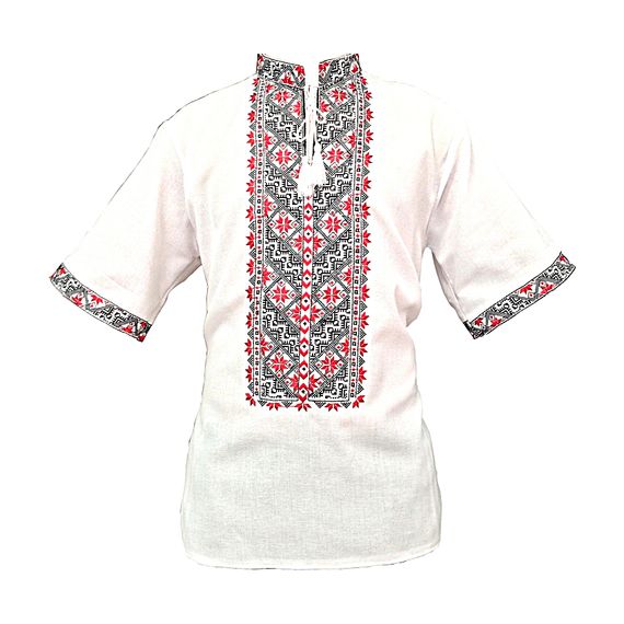 Рубашка Украинская вышиванка 477 цвет белый размер L/XL | Зображення 2