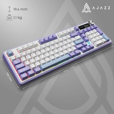 Клавиатура Ajazz AK980 Clear Sky Switch Purple RGB USB/Wireless/Bluetooth UA Purple (AK980-CS-PWB) | Зображення 2