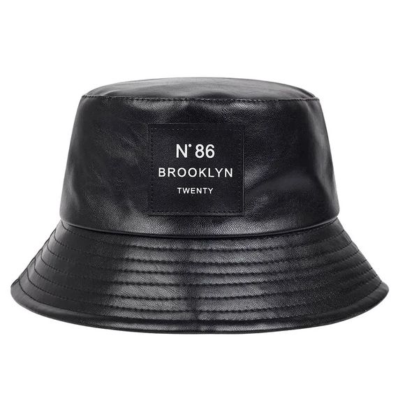 Чорна панама зі штучної шкіри Brooklyn 54-57р (253)