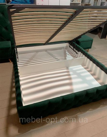 Мягкая кровать с двумя тумбочками Oscar Plus 160х200 см обивка велюр, подъемный механизм, выбор цвета обивки | Зображення 6