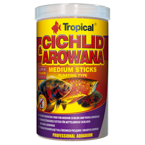 Корм Tropical Cichlid Arowana Medium Sticks для м_ясоїдних цихлід палички 360 г
