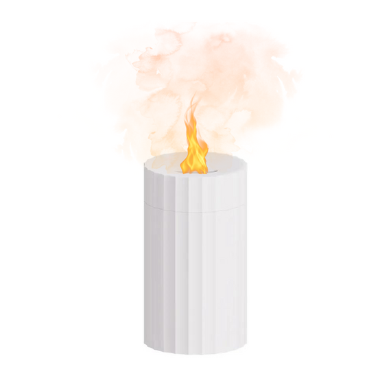 Увлажнитель Воздуха с LED Подсветкой 3в1 Аромадифузор с Имитацией Огненого Пламени Ночник для Детей Белый