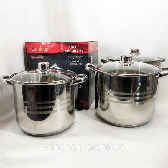 Набір каструль для електроплити Unique, Набір каструль з антипригарним покриттям Комплект HN-93 | Зображення 4