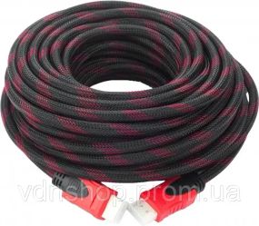 Кабель HDMI-HDMI Donli оплетка, фериты, усиленный 30 м (V1.4)