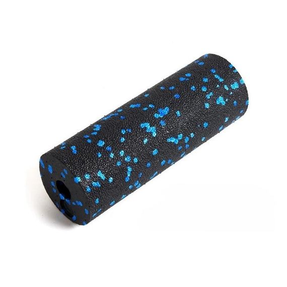 Масажний ролик (роллер) гладкий Паверплей PP-4346 Mini EPP Foam Roller Чорно/Синій (15x5,3см.)