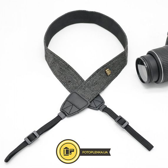 Ремень универсальный текстильный для фотоаппарата Sony Canon Nikon, плечевой шейный для фотокамеры серый | Зображення 1