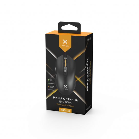 Мишка Vinga MSG-115 Black | Зображення 2