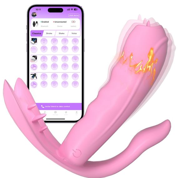 Вібратор - Silicone Vibrator, 7 vibration modes, Heating + APP Sex Aura | Зображення 2