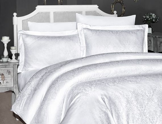 Постельное белье First Choice Jacquard Satin 200х220 см Misra White