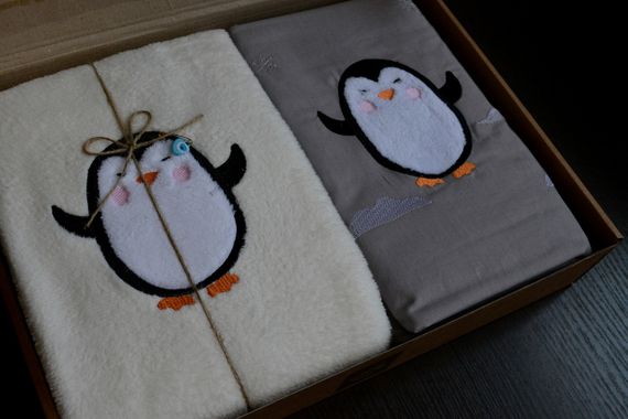 Детское постельное белье с плюшевым пледом Elita Baby в кроватку Penguen Gri | Зображення 2
