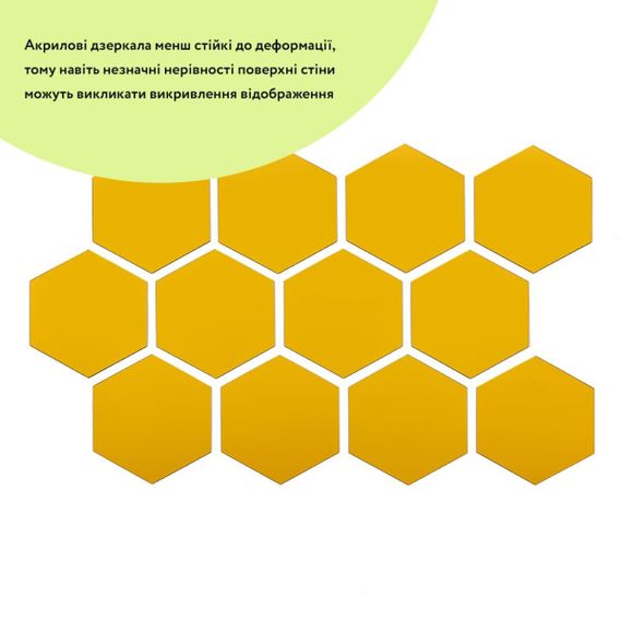 Дзеркальний декор акриловий самоклеючий 125*105мм золото,12шт (D) SW-00002517 | Зображення 1