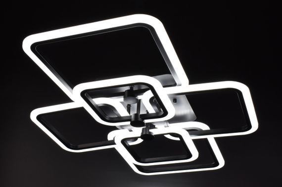 Люстра світлодіодна стельова LED світильник для квартири на стелю лед з пультом 25988 Чорний 12х59х80 см. | Зображення 1