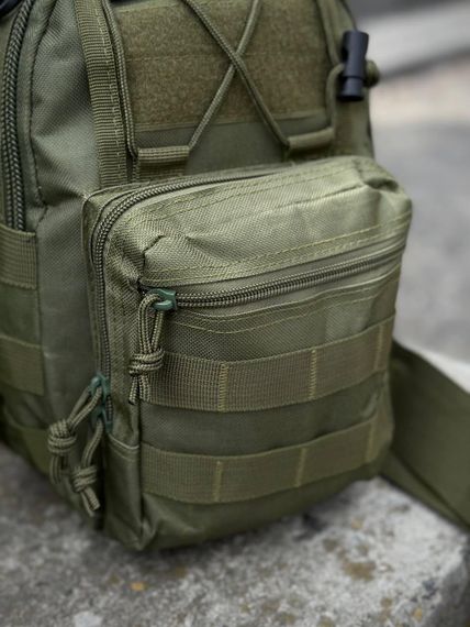 Сумка тактична на моллі через плече Олива підсумок тактичний з ременем через плече | Зображення 1