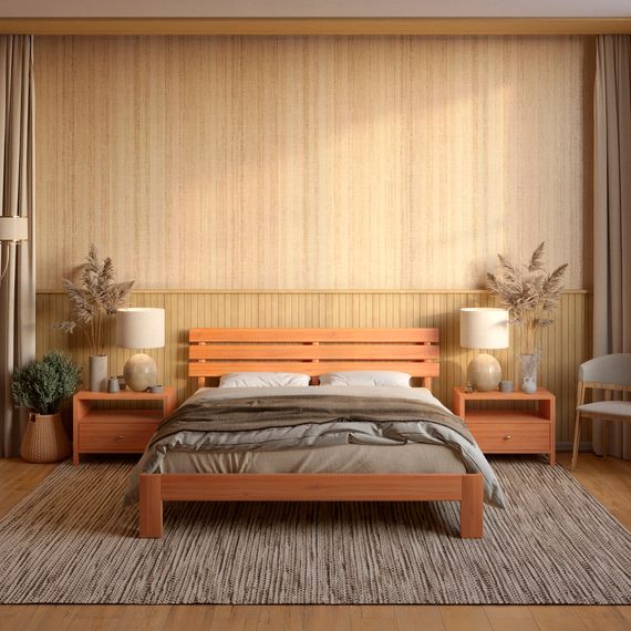 Двоспальне дерев&#039;яне ліжко Mebigrand Новара Яблуня 160х190 см (MBG-4092)