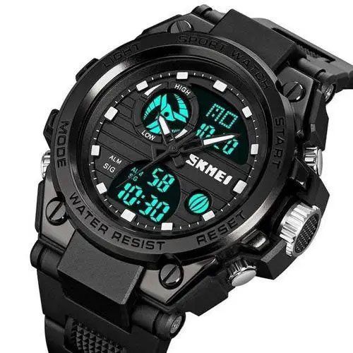 Годинник наручний чоловічий SKMEI 2031BK BLACK, чоловічий тактичний годинник, протиударний годинник. Колір: чорний | Зображення 2