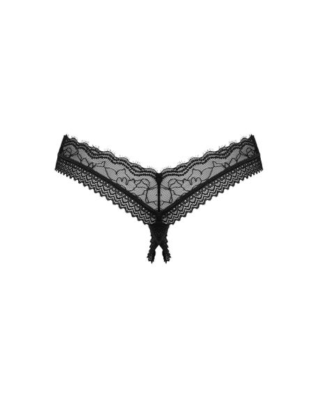 Стринги с разрезом Obsessive Medilla otwarte Черные M/L | Зображення 5