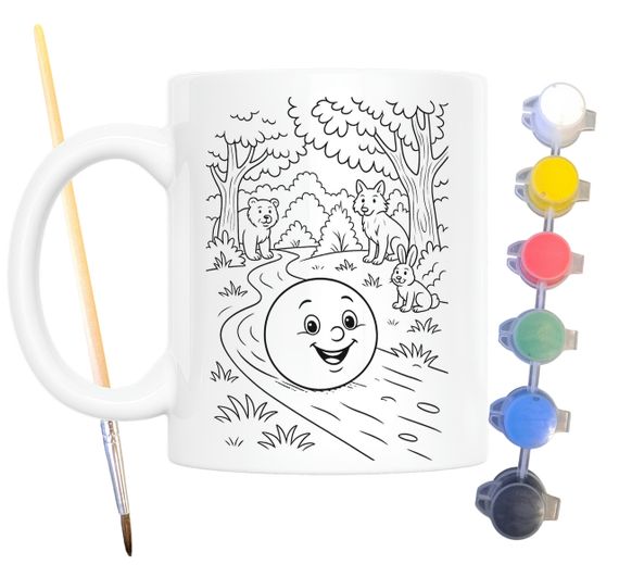 Набор для творчества кружка раскраска Колобок (по мотивам народной сказки) 330 мл белая (КР0182)