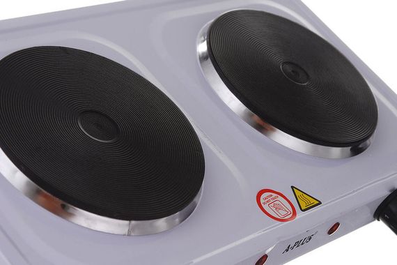 Плита двухконфорочная электрическая кухонная A-Plus 2104 настольная переносная электроплита | Зображення 1