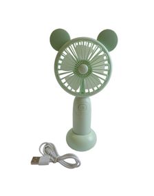 Вентилятор ручний акумуляторний DianDi Mini Fan SQ-2165 з підставкою, підсвічуванням та USB-зарядкою Салатовий