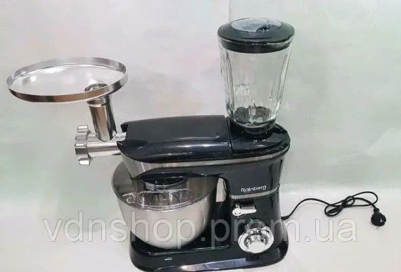 Кухонный комбайн 3 в 1 Rainberg RB-8080 Тестомес / Мясорубка / Блендер/ Планетарный миксер 4200В | Зображення 5